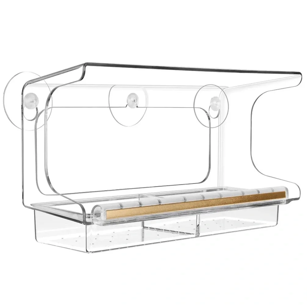 Lujii Window Bird Feeder, Clear, New